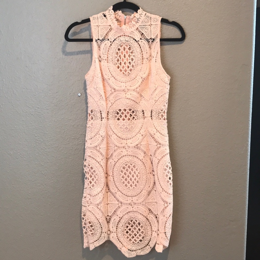 Pink lace dress
